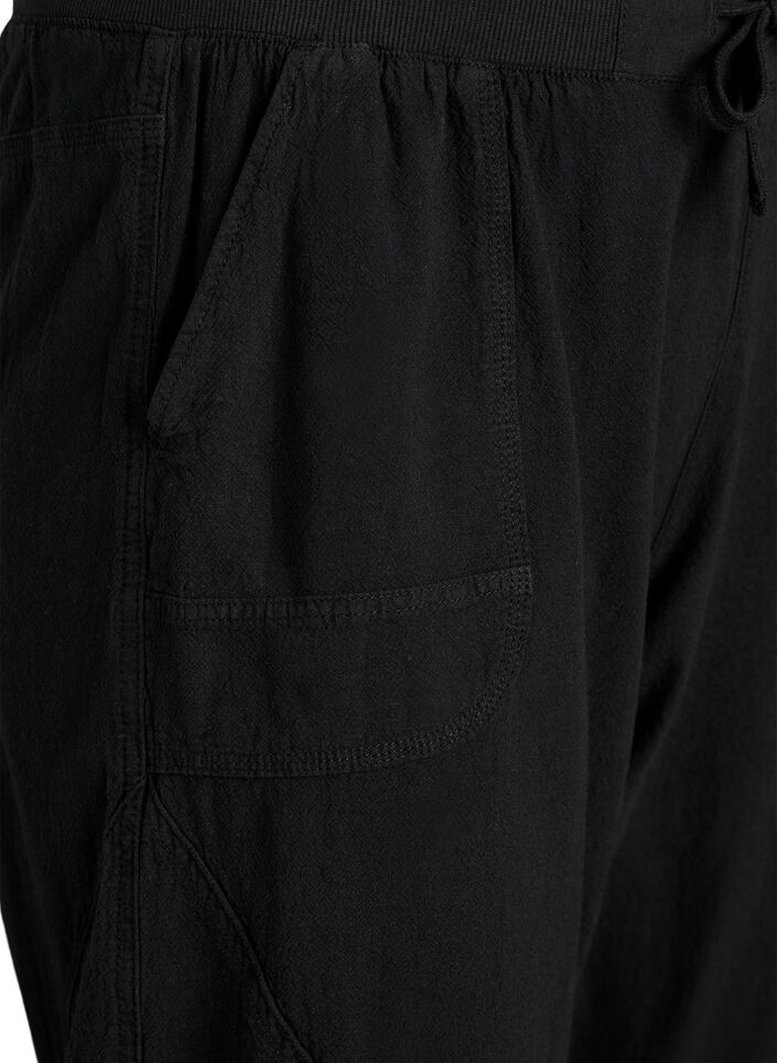 Capri-Hose aus Baumwolle, Schwarz, Packshot image number 2