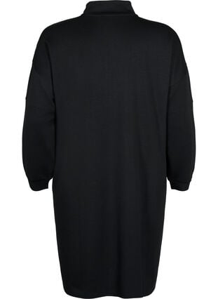 Sweatkleid aus Modalmix mit Stehkragen, Black, Packshot image number 1