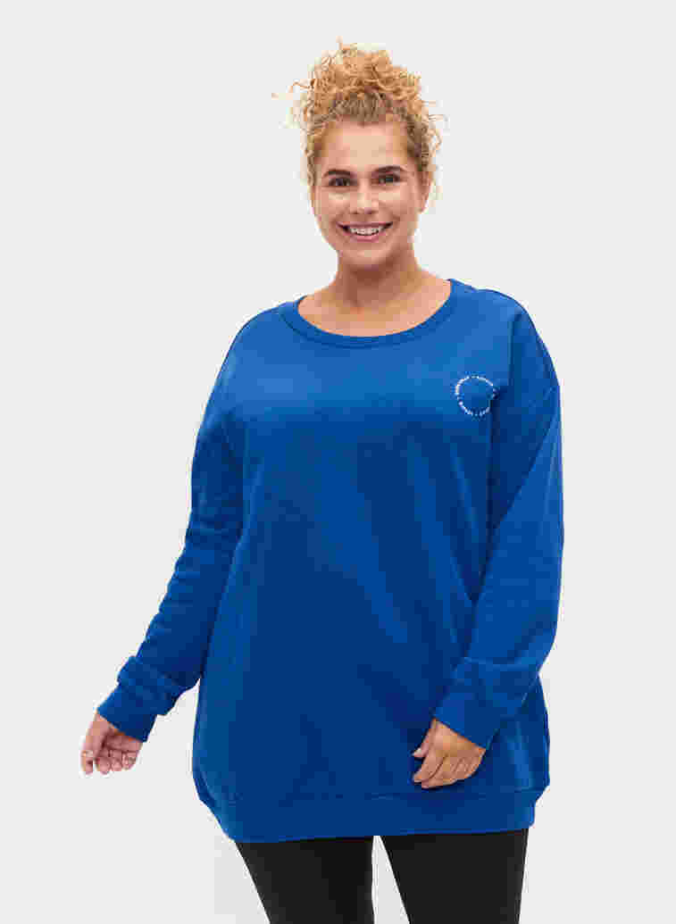 Sweatshirt aus Baumwolle mit Print, Surf the web, Model