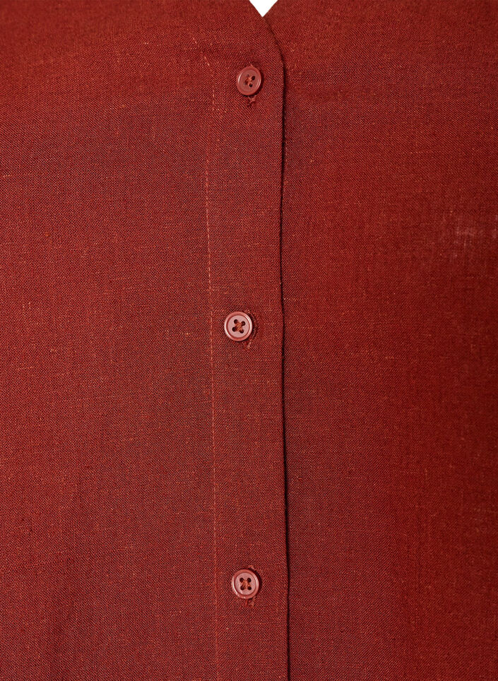 Bluse aus Leinen und Viskose mit V-Ausschnitt, Rot, Packshot image number 2