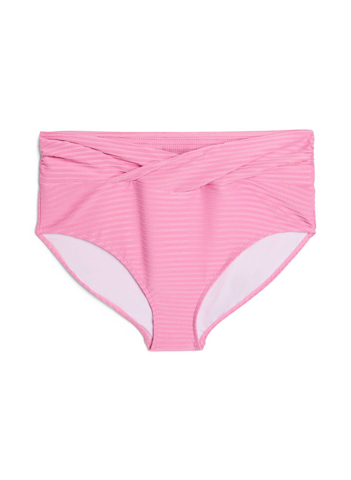 Bikinihose mit hoher Taille und &Uuml;berkreuz-Details, Pink, Packshot image number 0