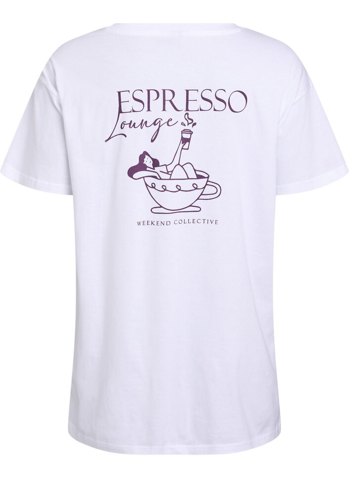 Langes Nachthemd aus Bio-Baumwolle mit Print, Weiß, Packshot image number 1