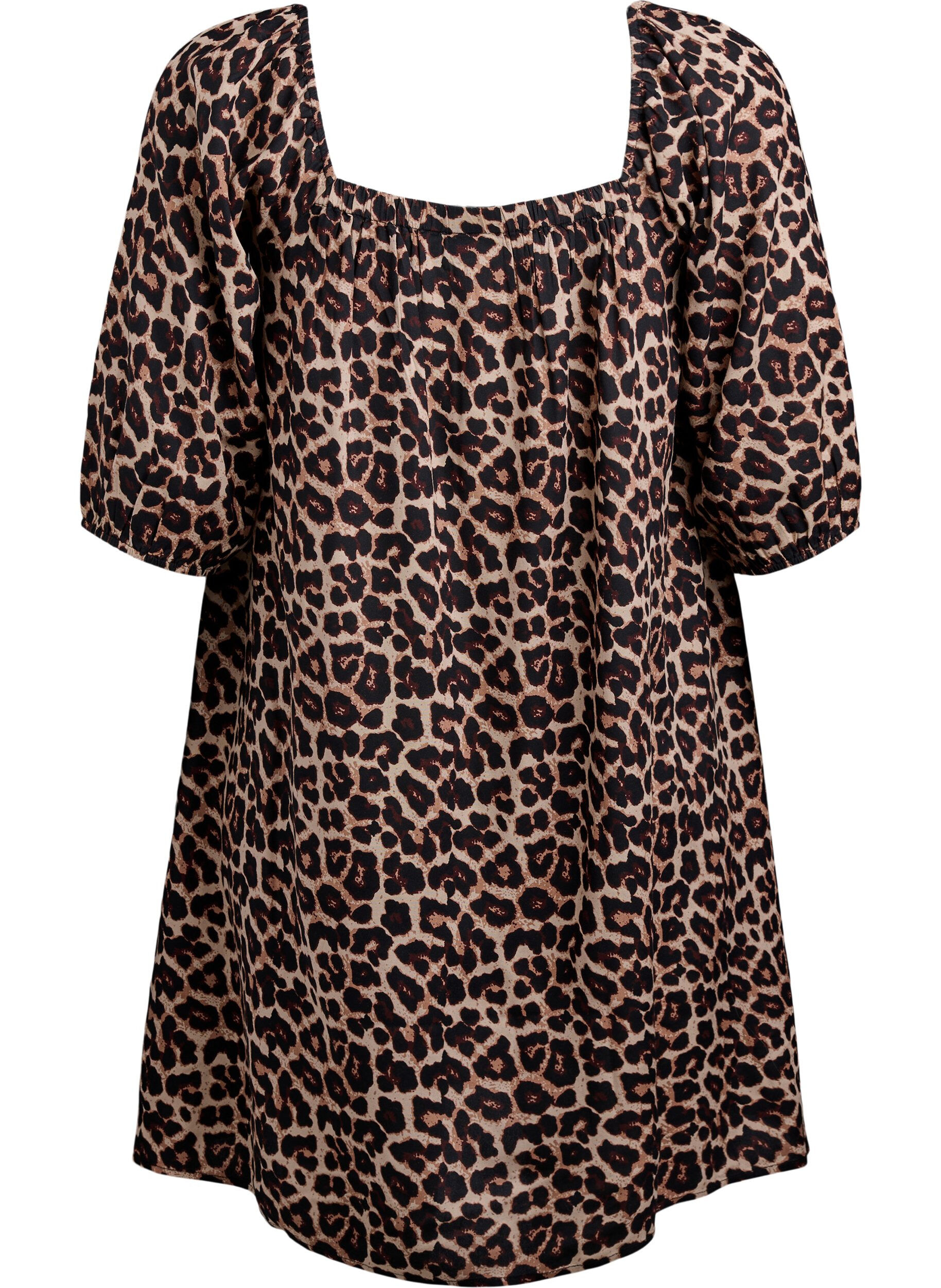 Zizzi Strandkleid aus Viskose mit Print, Beige, Packshot image number 1