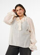 Viskosebluse mit R&uuml;schen und langen &Auml;rmeln, Vanille, Model image number 0