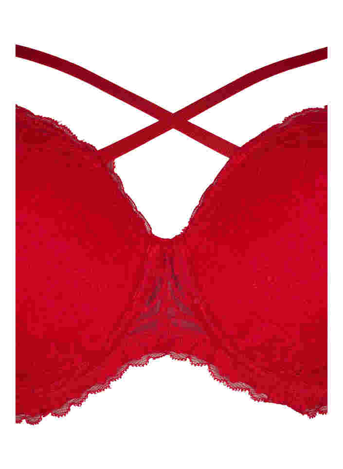 Wattierter Alma-BH mit Spitze und Straps, Red Ass., Packshot image number 2