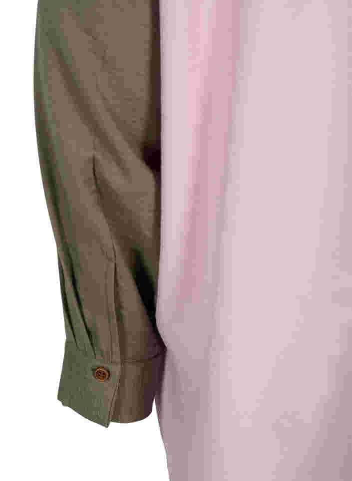 Colourblock Hemdbluse aus Viskosemischung, Pink Blocking, Packshot image number 2