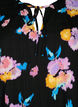 Kleid mit kurzen Puffärmeln und Blumenmuster, Black w. flower AOP, Packshot image number 2
