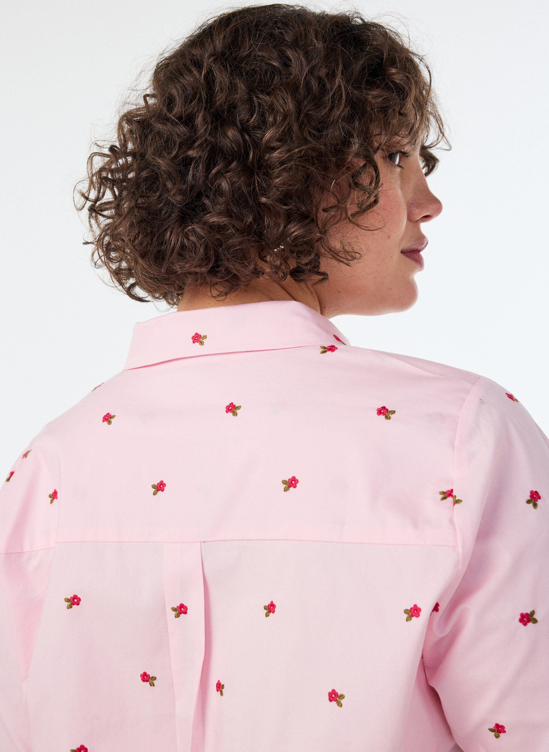 ZizziHemdbluse mit Blumenstickerei, Pink, Model image number 3