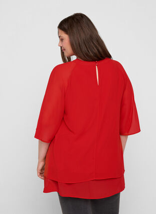 Chiffonbluse, Tango Red, Model image number 1