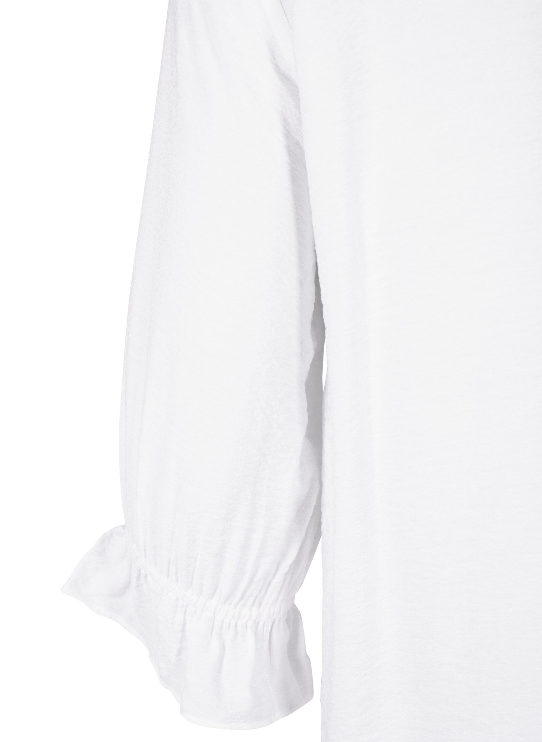 Zizzi Langes Viskose-Shirt mit Spitzendetail, Bright White, Packshot image number 3