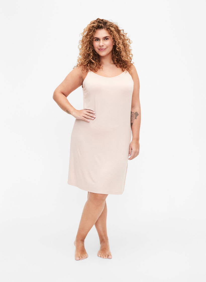 Einfarbiges Unterkleid aus Viskose, Frappé, Model image number 2