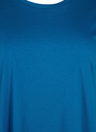 Kurzärmeliges T-Shirt aus einer Baumwollmischung, Petrol Blue, Packshot image number 2