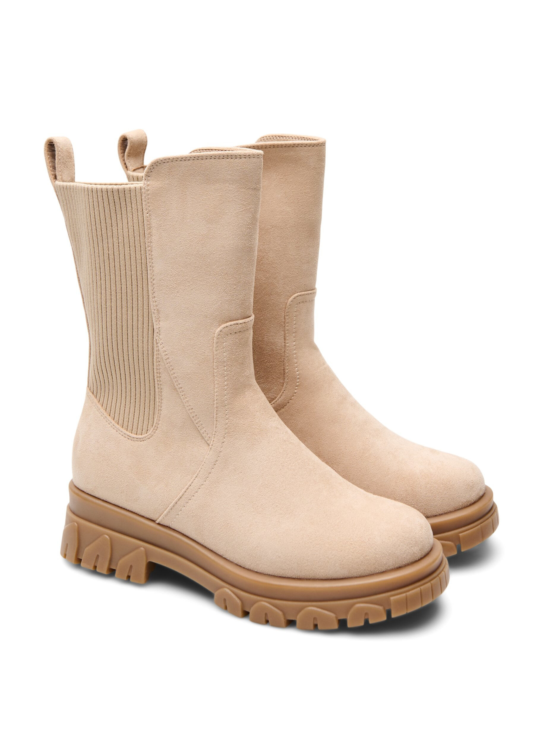 Zizzi Extra-Weite &ndash; Grober Stiefel aus Wildlederimitat, Beige, Packshot image number 1