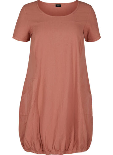 Kurzarm Kleid aus Baumwolle, Canyon rose, Packshot image number 0