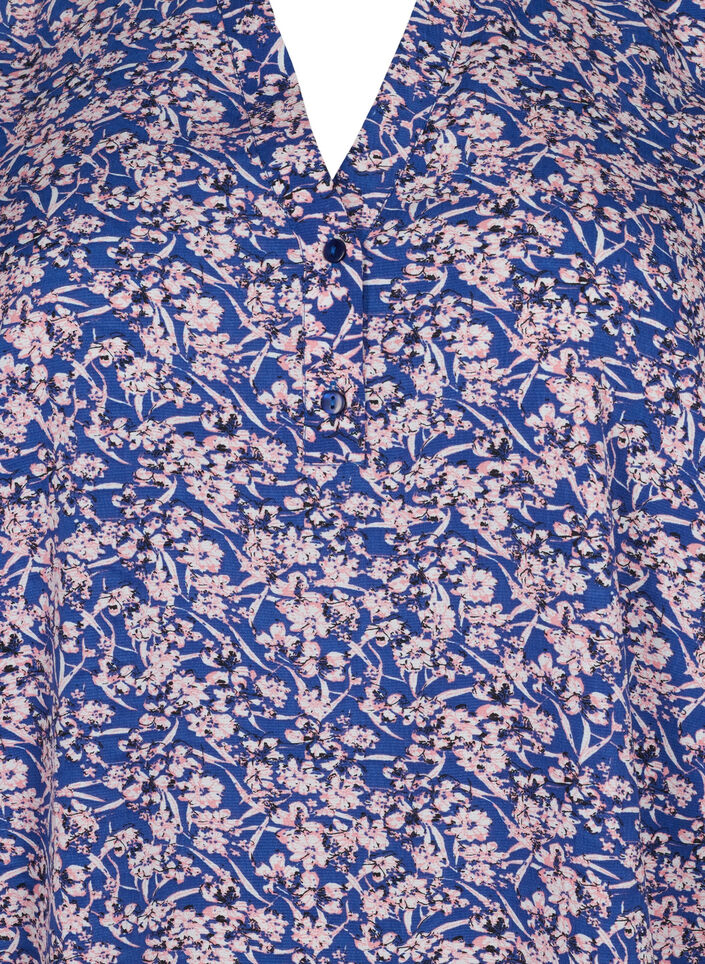 FLASH - Lang&auml;rmelige Bluse mit Print, Strong Blue Flower, Packshot image number 2