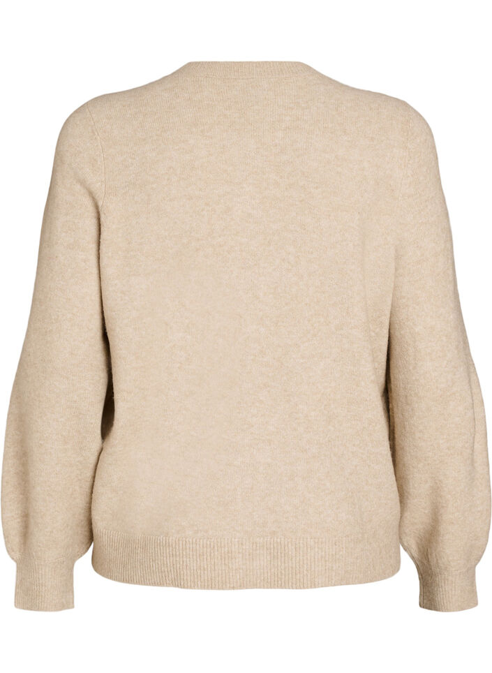 Strickjacke aus weichem Strick mit goldfarbenen Kn&ouml;pfen, Beige, Packshot image number 1