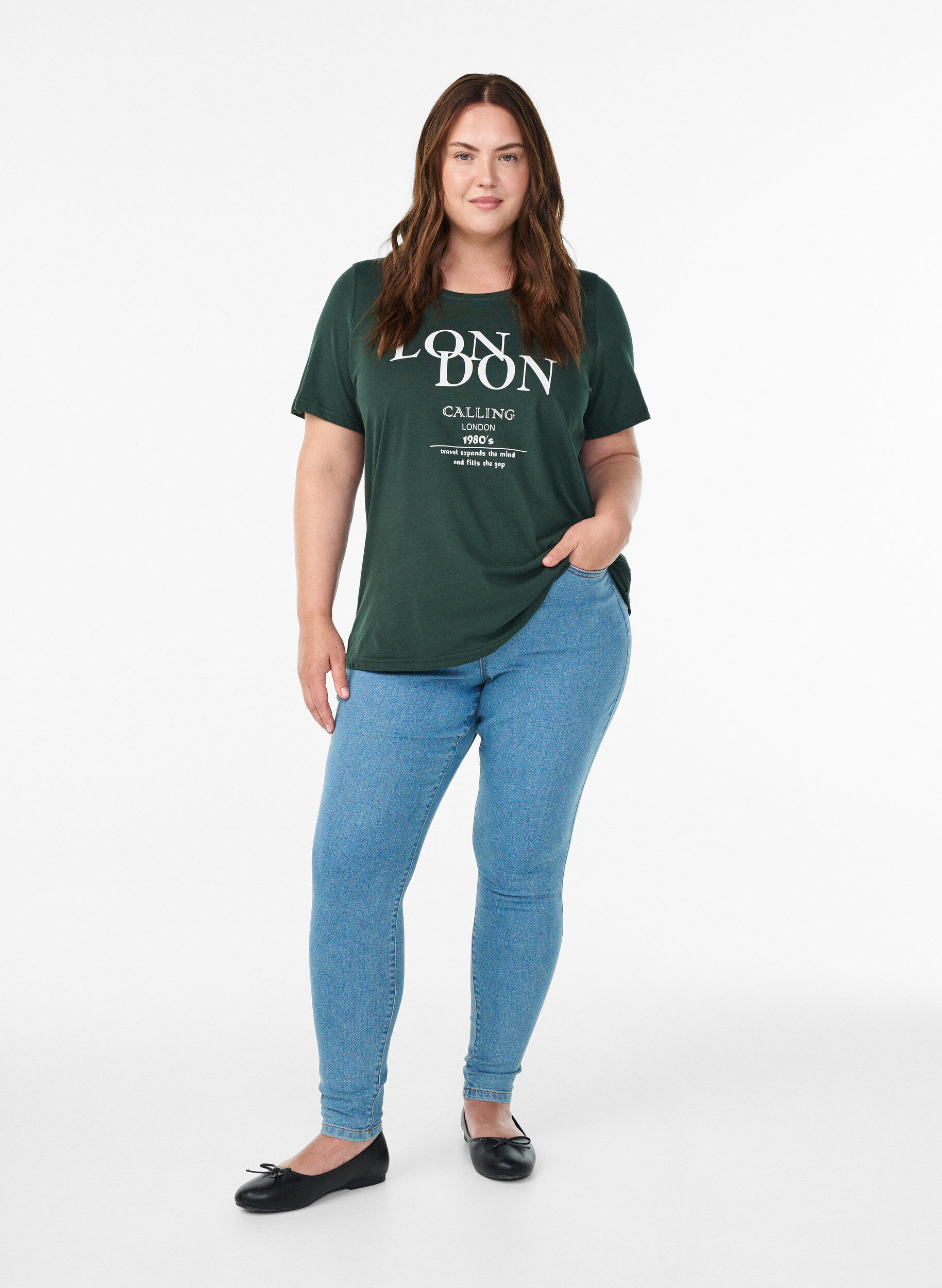 ZizziT-Shirt mit Print, Gr&uuml;n, Model image number 1