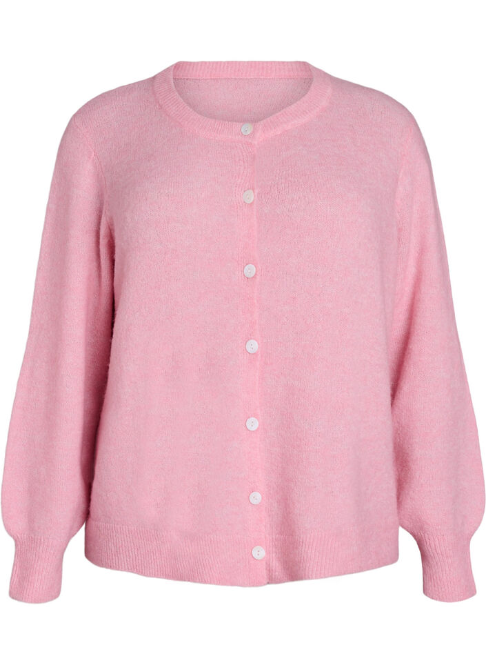 Strickjacke aus Wolle mit Knöpfen, Pink, Packshot