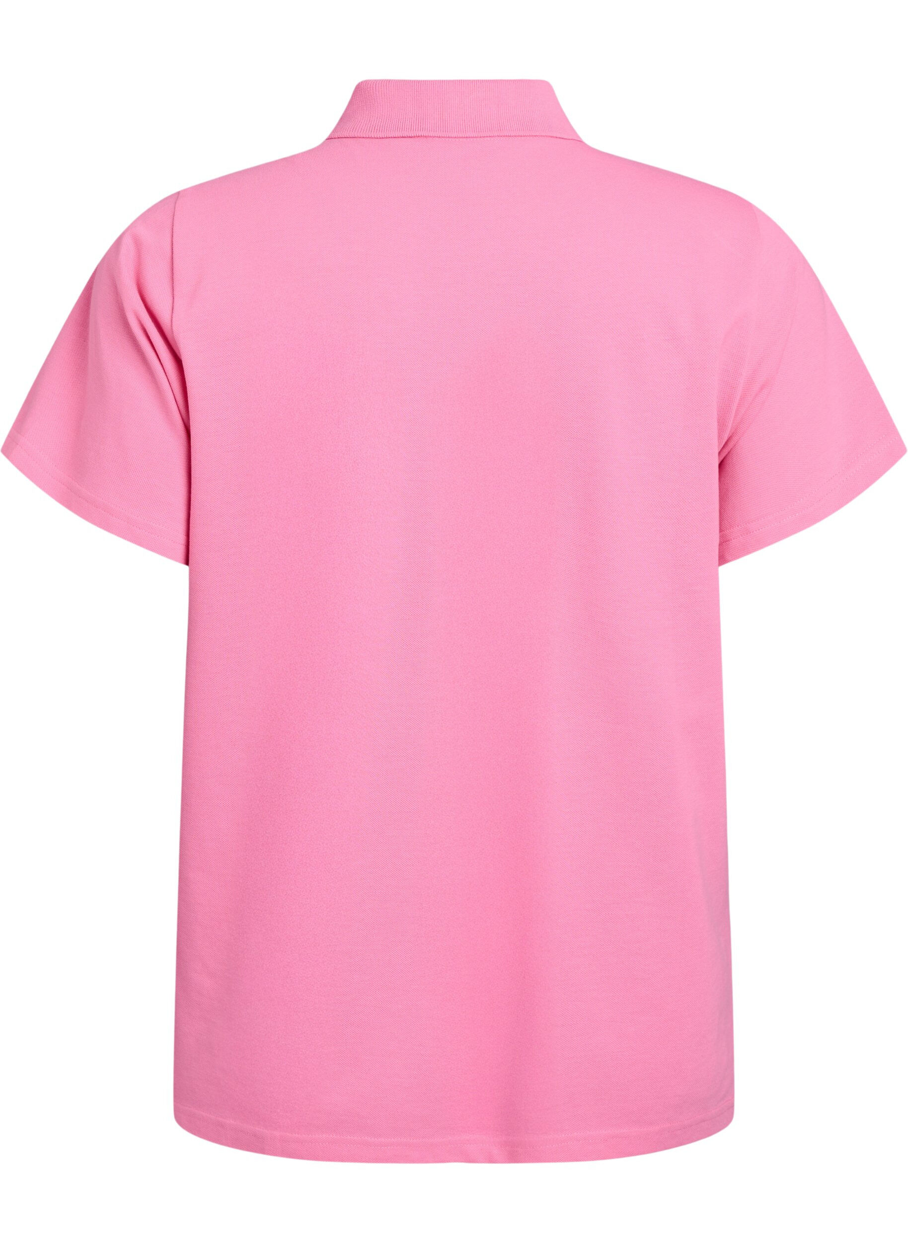 ZizziPoloshirt mit kurzen &Auml;rmeln, Pink, Packshot image number 1