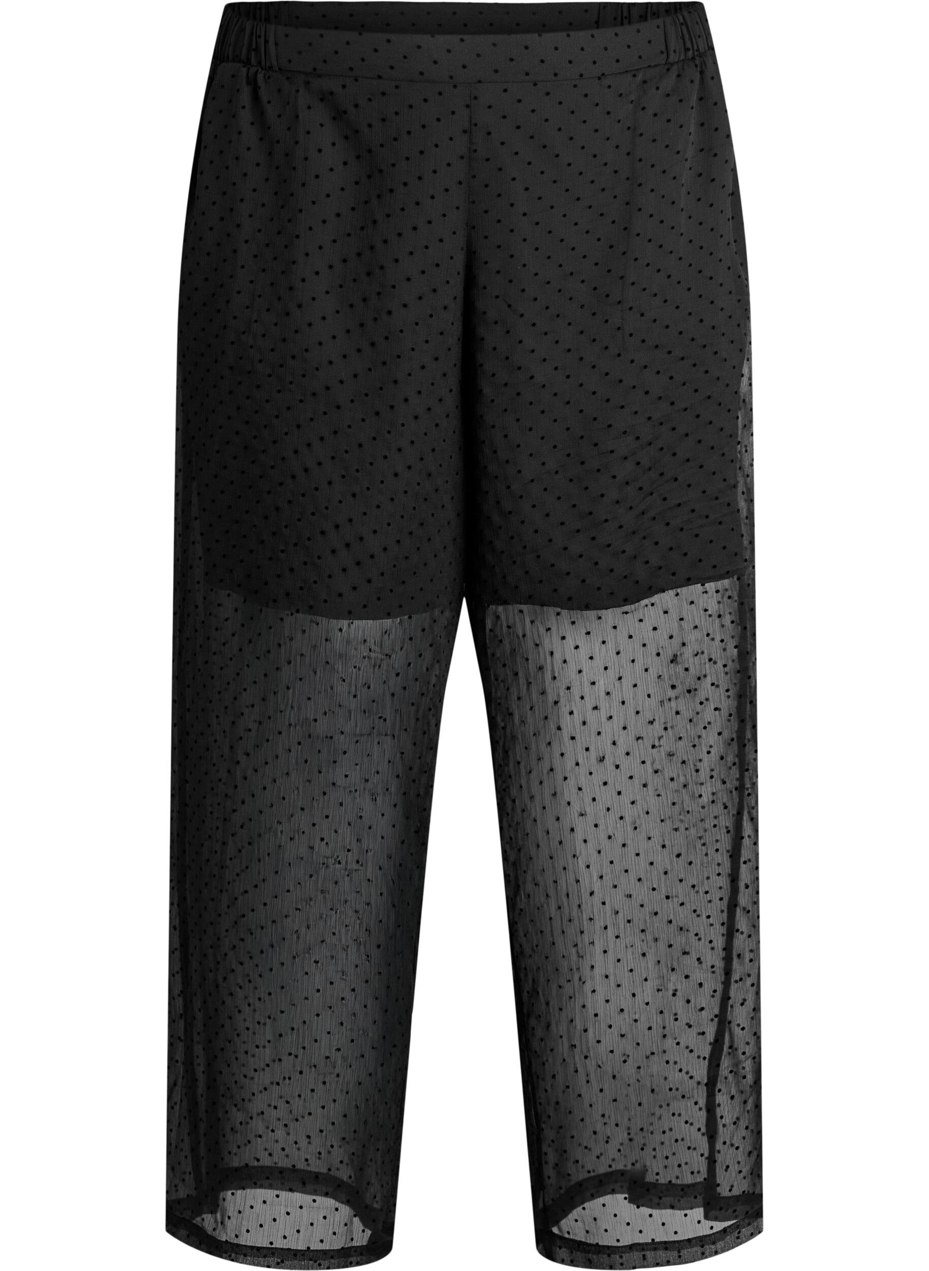 Lockere Hose aus Chiffon mit Punkten