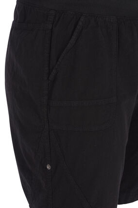 Lockere Shorts aus Baumwolle mit Taschen, Black, Packshot image number 2