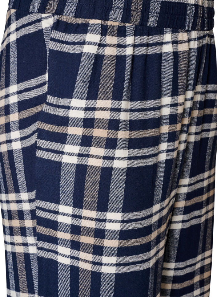 Karierte Pyjamahose aus Baumwolle, Blau, Packshot image number 2