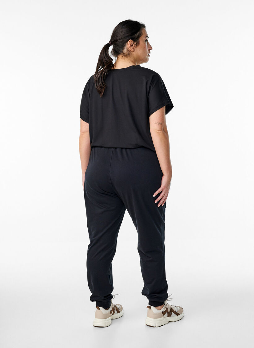 Lockere Trainingshose mit Taschen, Schwarz, Model image number 2
