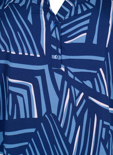 FLASH – Langärmlige Bluse mit Druck, Medieval Blue AOP, Packshot image number 2