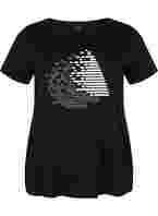 Trainings-T-Shirt mit Print, Black w. White, Packshot