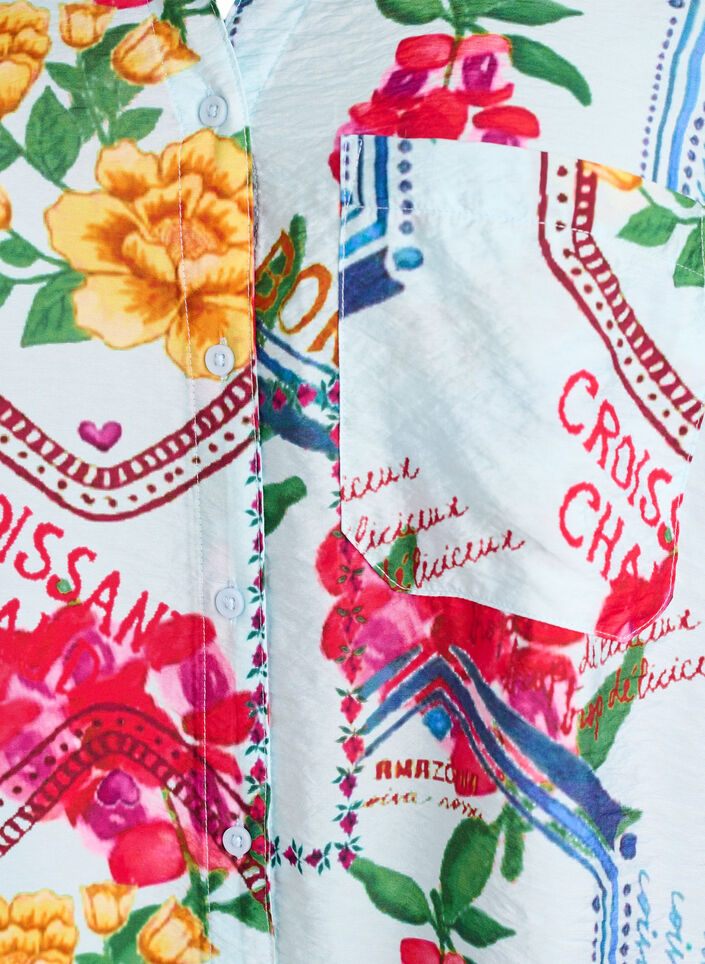 Hemdbluse mit 1/2 &Auml;rmeln und farbenfrohem Print, Blau, Packshot image number 2