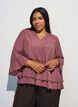 Bluse mit 3/4-&Auml;rmeln und R&uuml;schendetails, Rot, Model image number 0