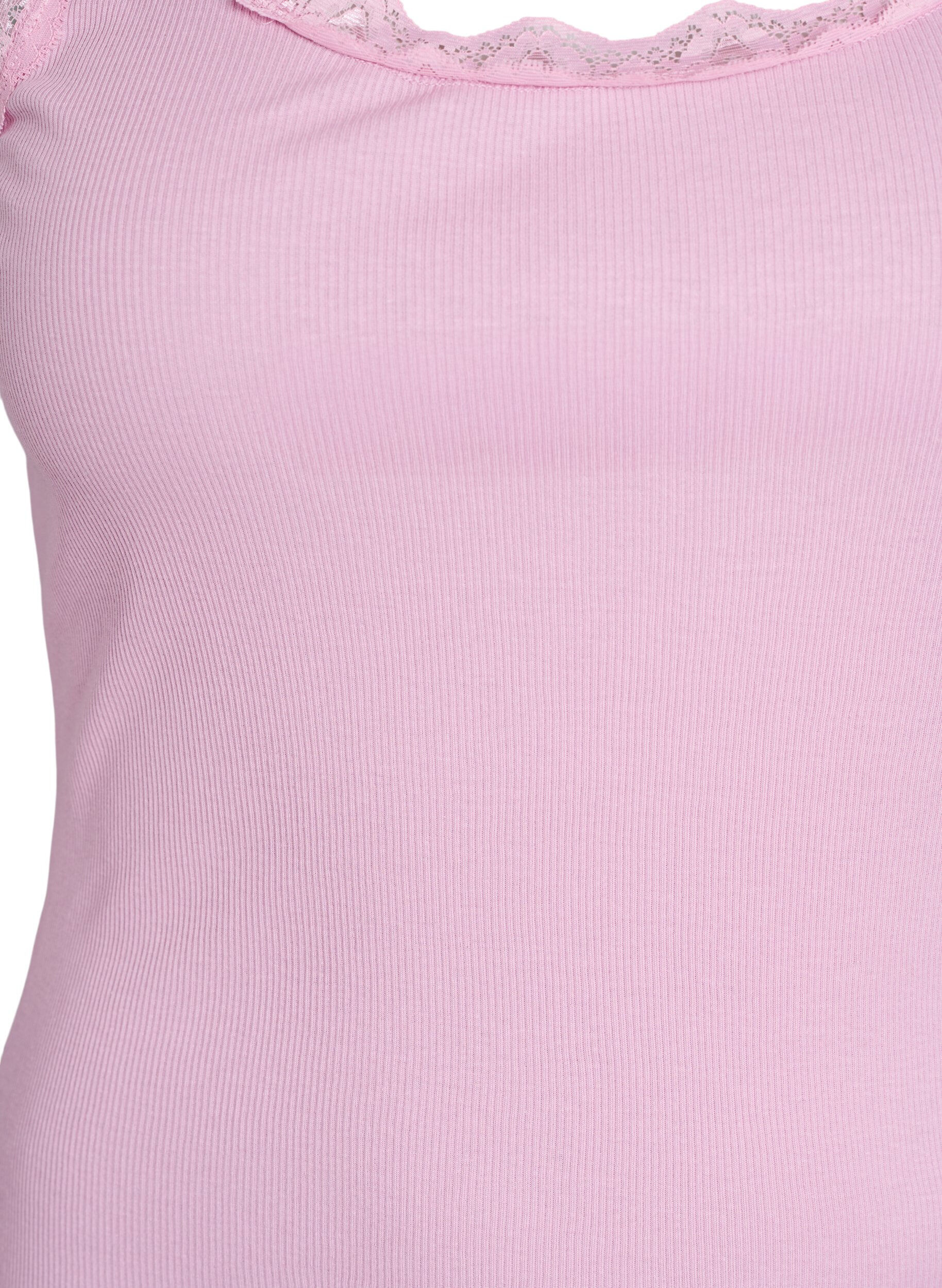 ZizziTop mit Spitzensaum, Pink, Packshot image number 2