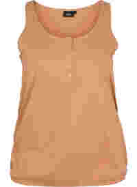 Einfarbiges Baumwolltop mit elastischem Bündchen