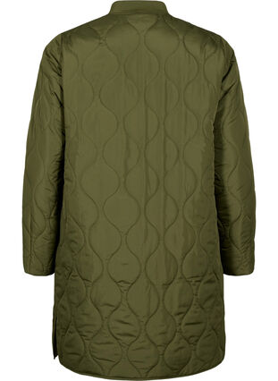 Lange gefütterte Jacke mit Taschen und Reißverschluss, Winter Moss, Packshot image number 1