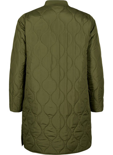 Langer gefütterter Jacke mit Taschen und Reißverschluss, Winter Moss, Packshot image number 1