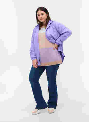 Kurze Jacke mit Kapuze und verstellbarem Saum, Paisley Purple, Model image number 2
