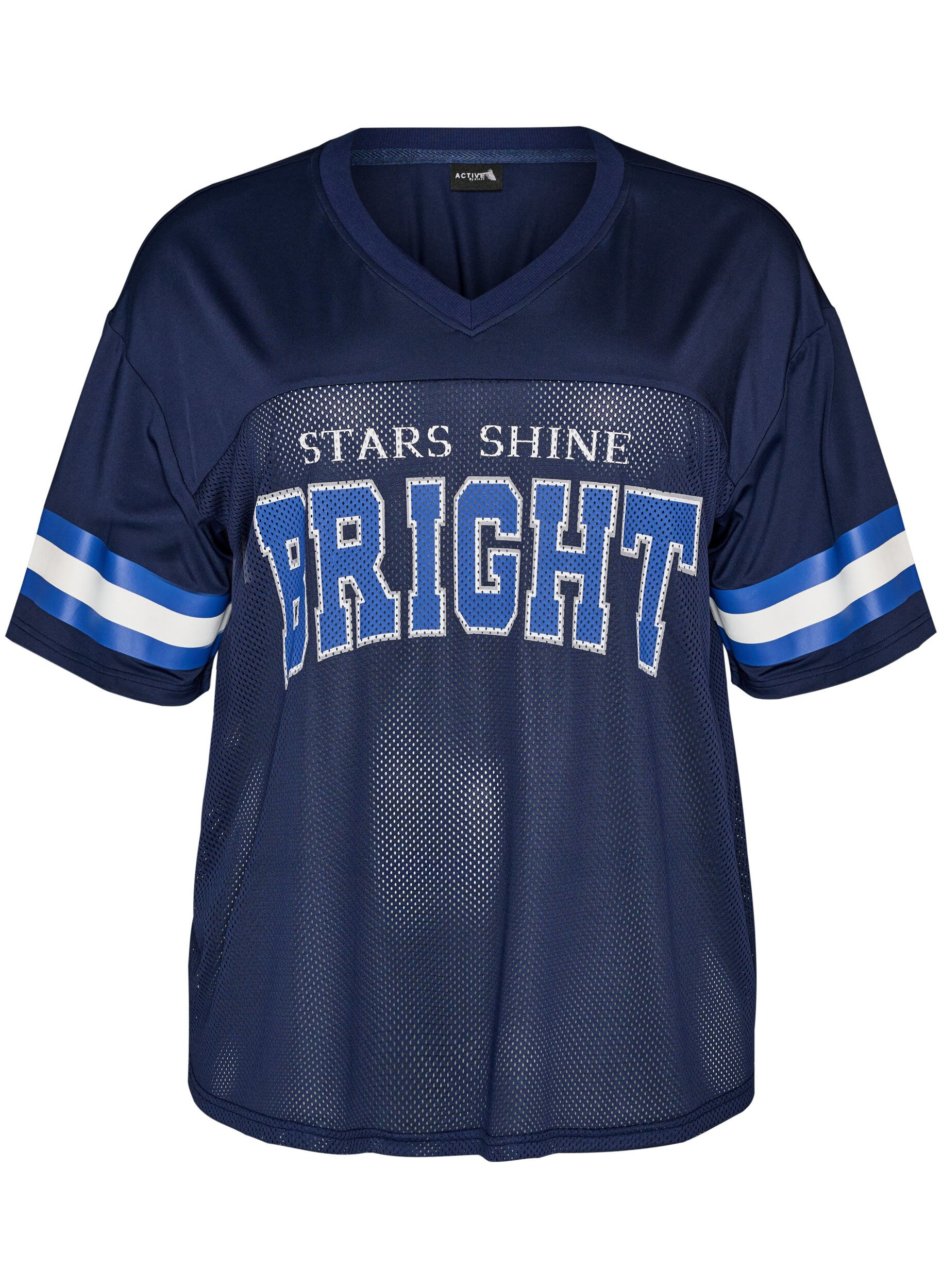 Trainingsshirt mit V-Ausschnitt und Frontprint