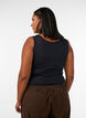 Figurbetontes Basic-Top aus glattem Stoff, Schwarz, Model image number 2
