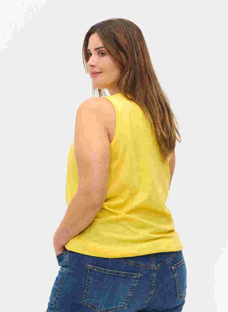 Top mit Spitzensaum, Primrose Yellow, Model image number 1