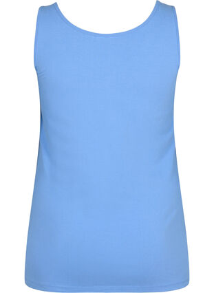 Einfarbiges basic Top aus Baumwolle, Blue Bonnet, Packshot image number 1