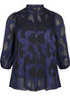 Chiffonbluse mit Jacquardmuster, Evening Blue, Packshot image number 0