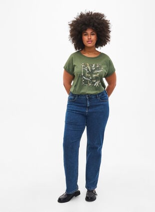 T-Shirt aus Bio-Baumwolle mit Golddruck, Thyme W. Free, Model image number 2