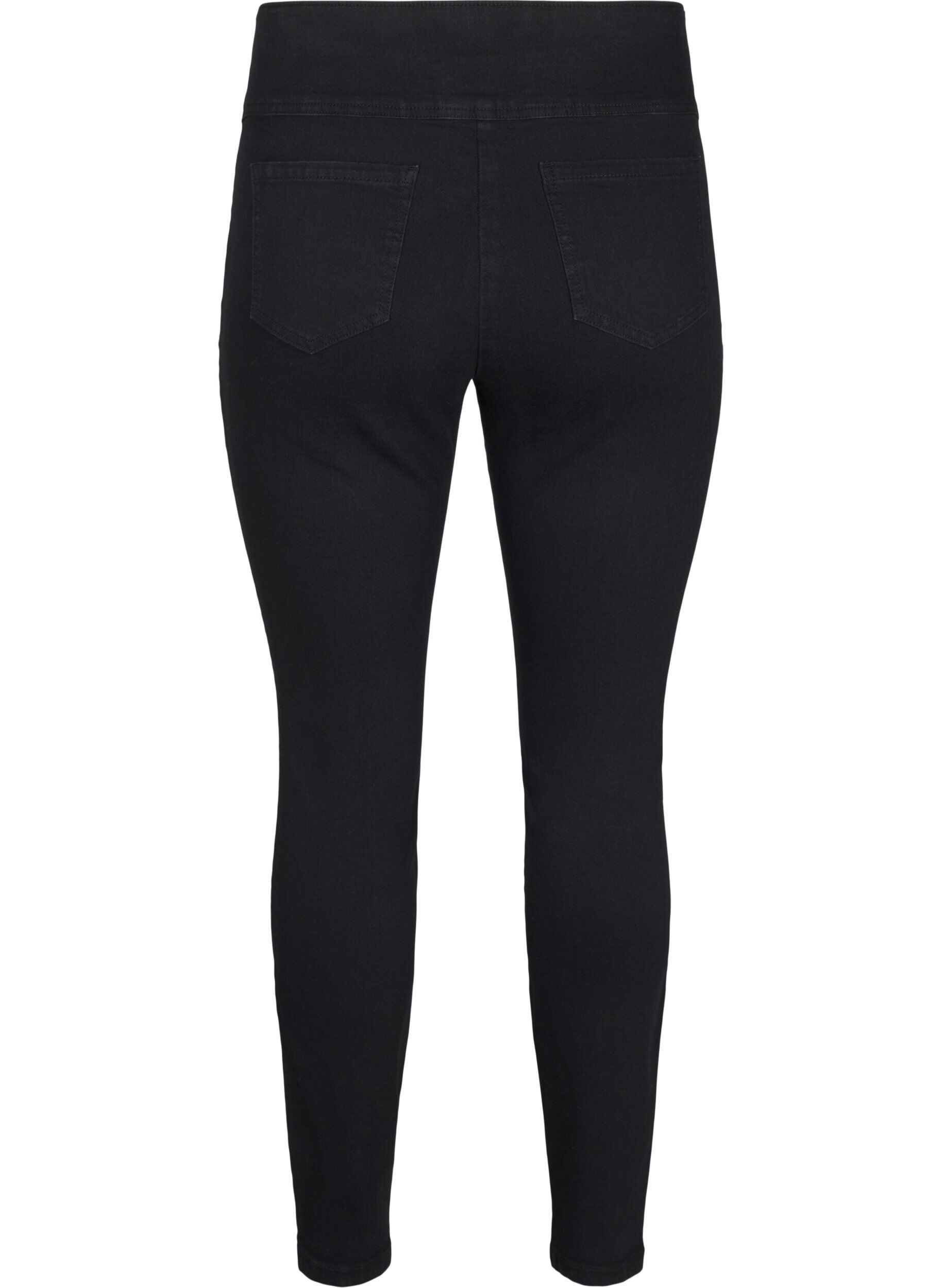 Zizzi Elastische Jeggings mit hoher Taille, Schwarz, Packshot image number 1