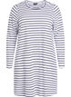 Gestreiftes Nachthemd aus Bio-Baumwolle, Weiß, Packshot image number 0