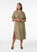 Midikleid aus Leinen und Viskose mit 1/2-&Auml;rmeln, Gr&uuml;n, Model image number 1