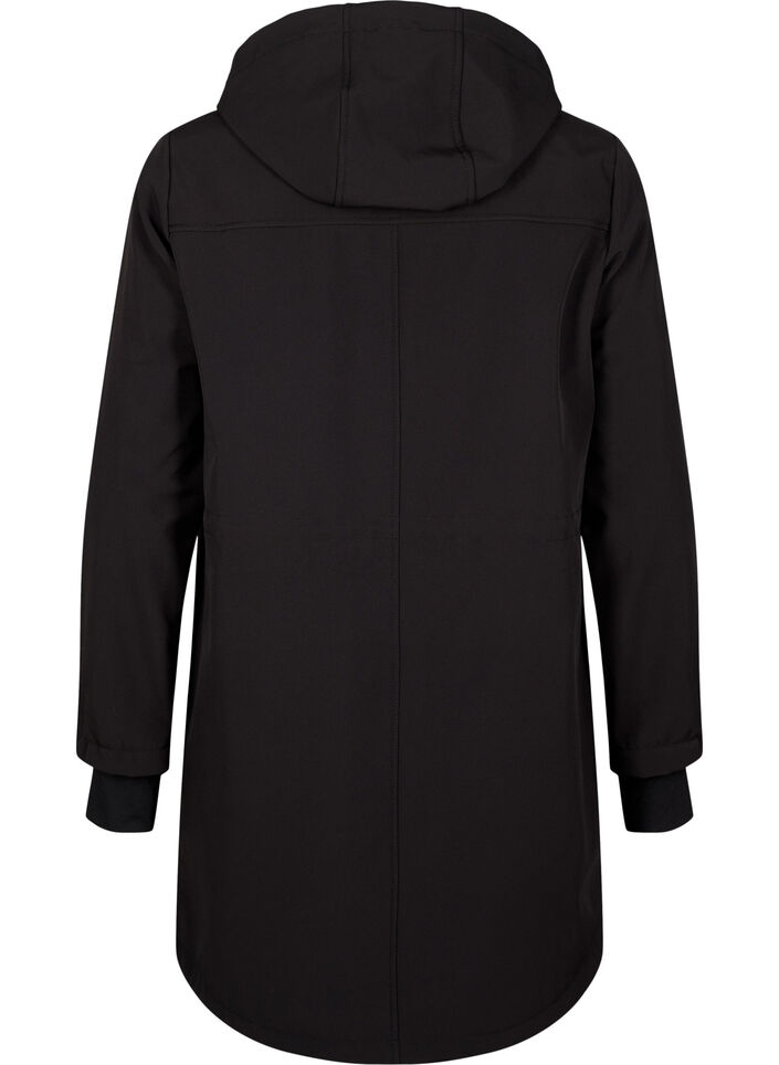 Softshell-Jacke mit abnehmbarer Kapuze, Schwarz, Packshot image number 1