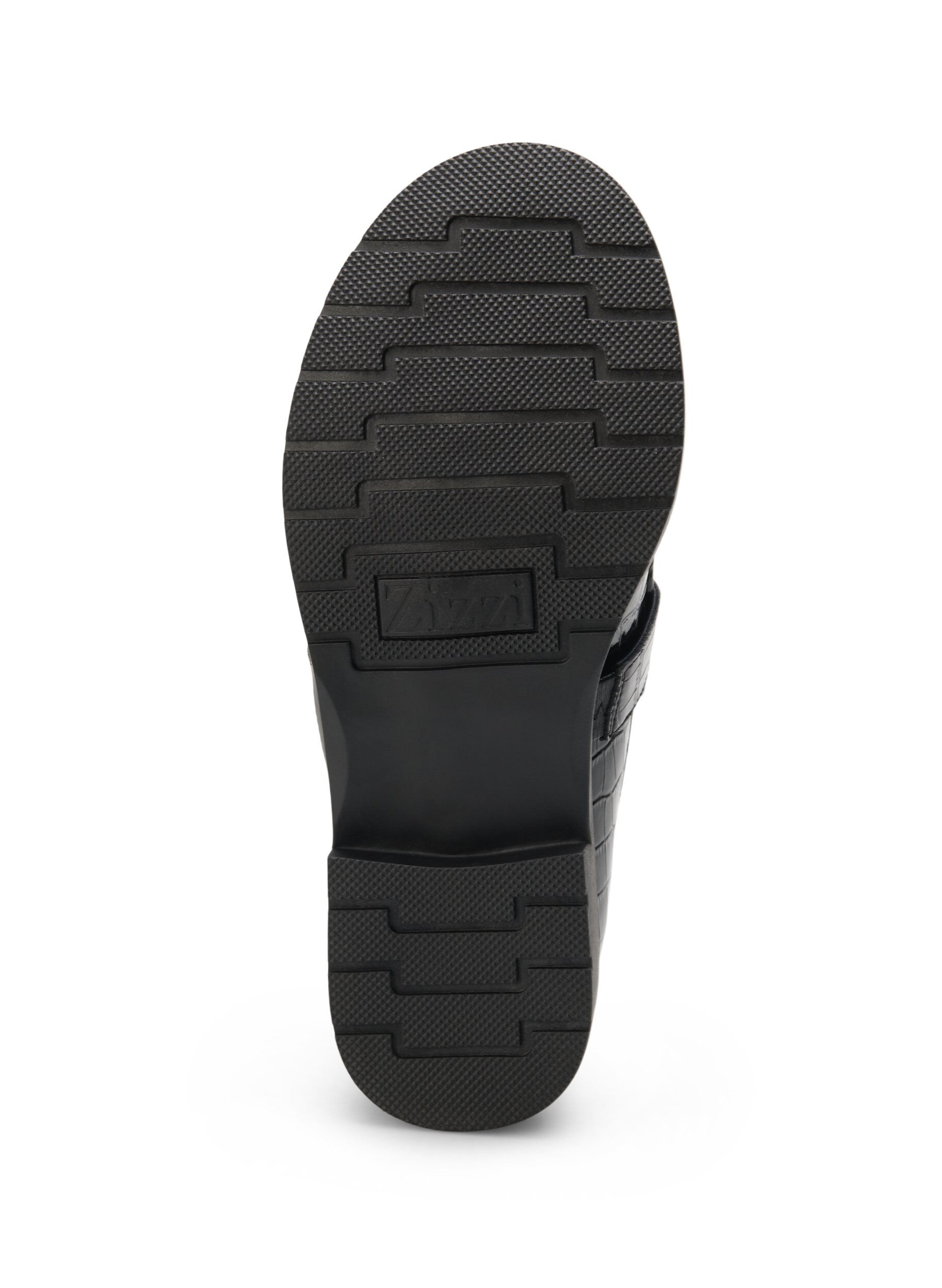 Zizzi Krokodil-Halbschuhe aus Leder mit breiter Passform, Black, Packshot image number 5