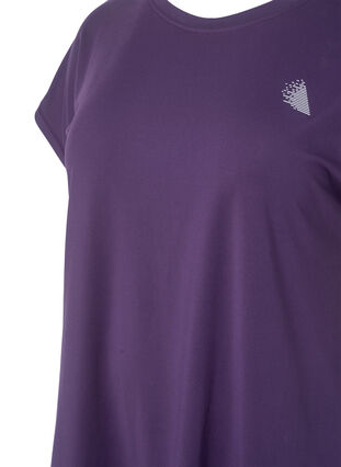 Kurzarm Trainingsshirt, Purple Plumeria, Packshot image number 2