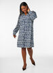 Gemustertes Kleid aus Viskose mit langen &Auml;rmeln, Blau, Model image number 1