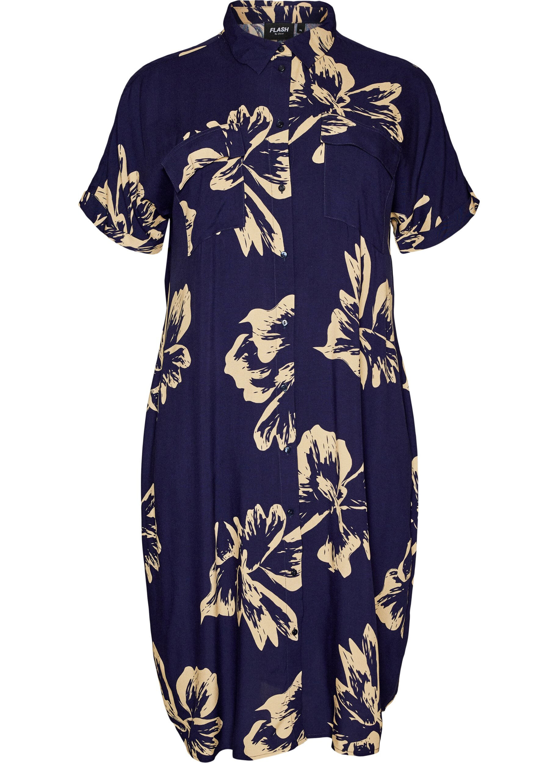 FLASH - Langes Hemdkleid mit kurzen &Auml;rmeln